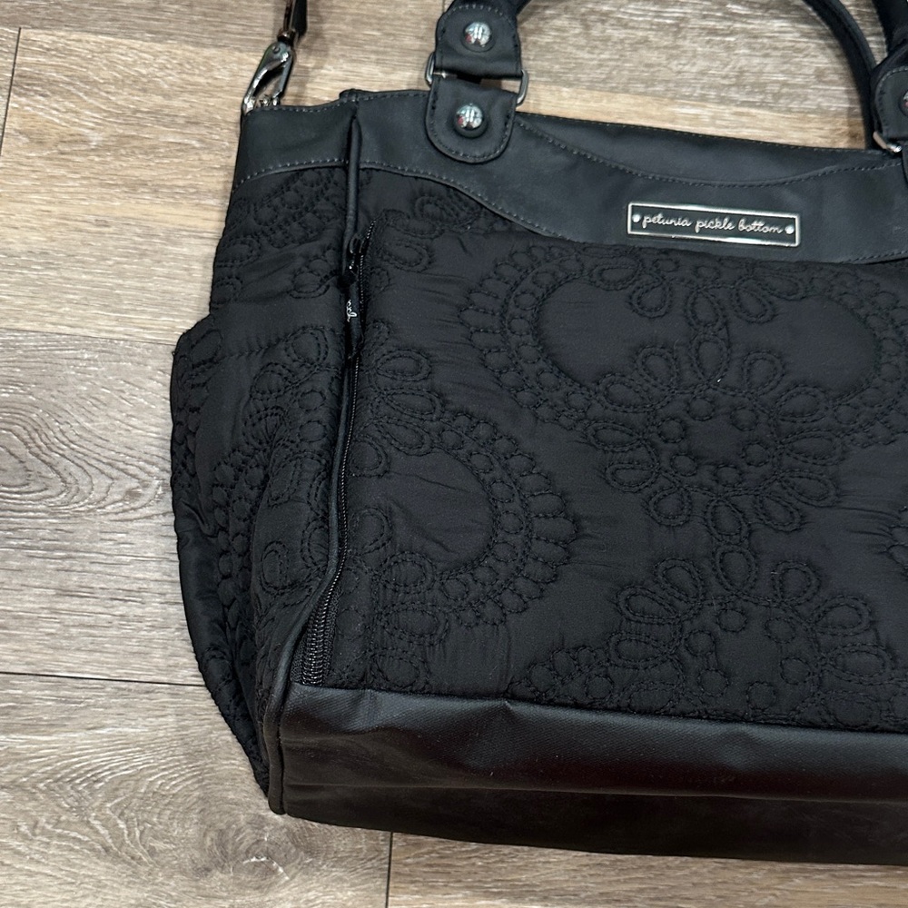 NWT! Petunia Pickle Bottom Black City Carryall Shoulder/Diaper Bag - Picture 5 of 16